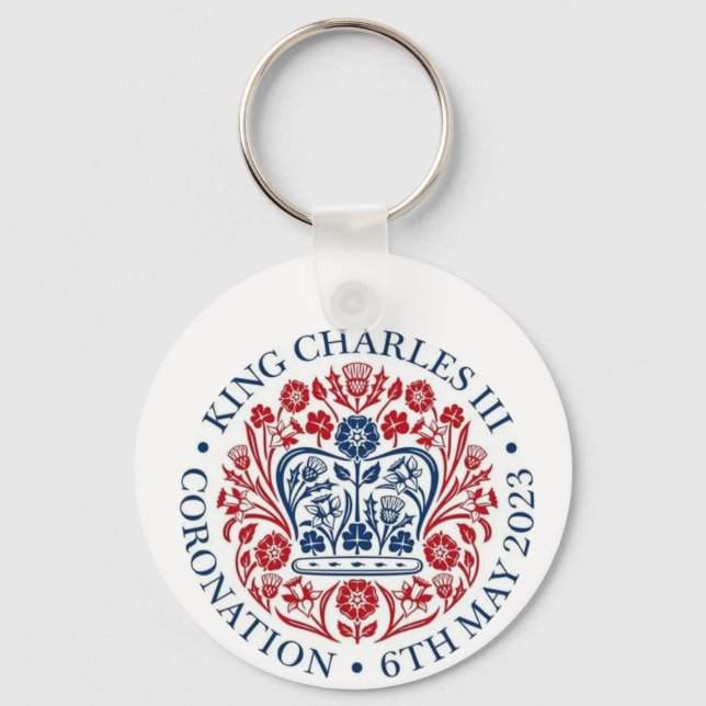 King Charles III Coronation logo on two-sided  Keychain (Front)