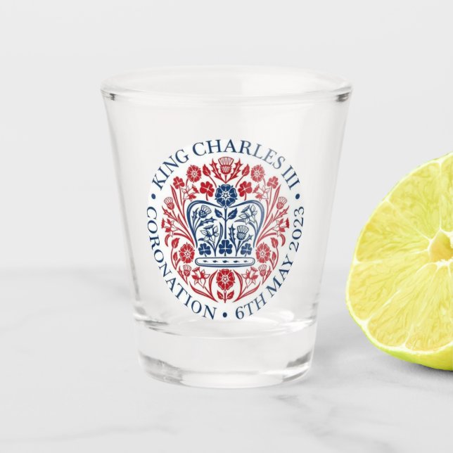 King Charles III Coronation memorial shot glass (Front)