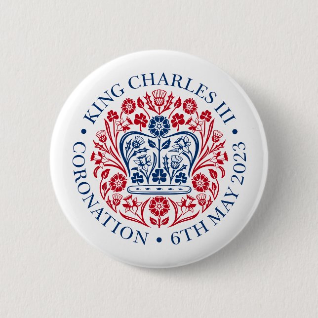 King Charles III coronation official design 2 Inch Round Button (Front)
