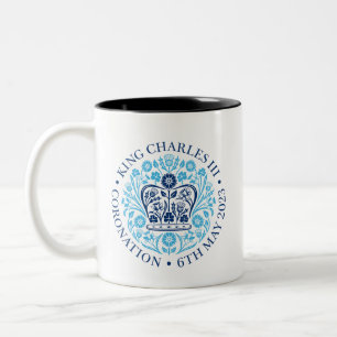 King Charles III Coronation Official design blue Two-Tone Coffee Mug