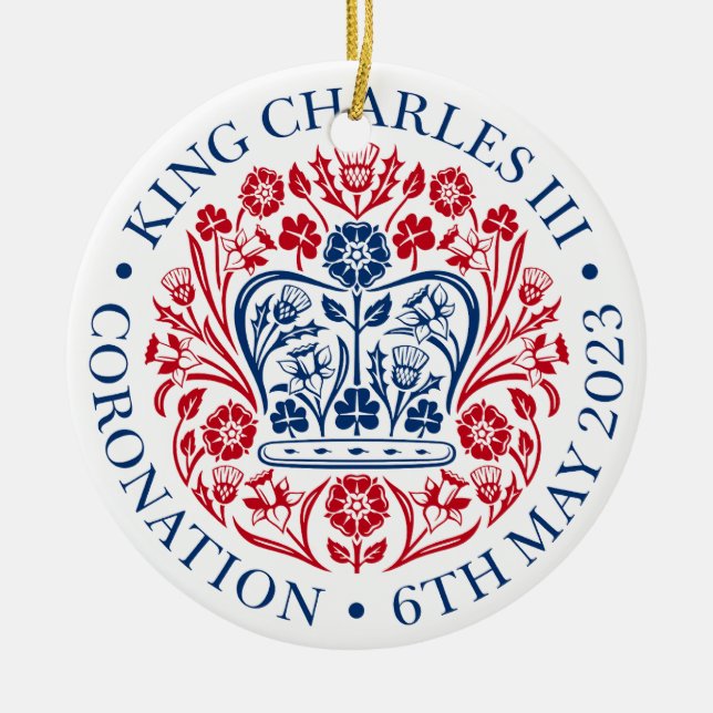 King Charles III coronation official design Ceramic Ornament (Front)