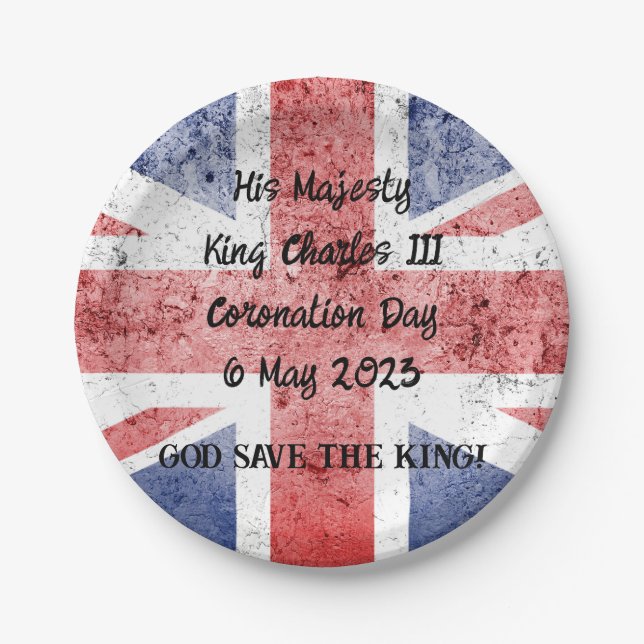 King Charles III Coronation Paper Plate (Front)