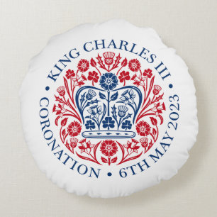 King Charles III Coronation Round Pillow