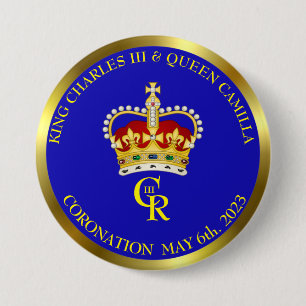 KIng Charles III Coronation Souvenir 3 Inch Round Button