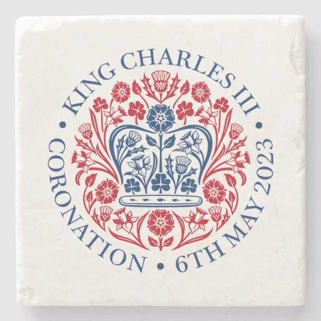 King Charles III Coronation Stone Coaster (Front)