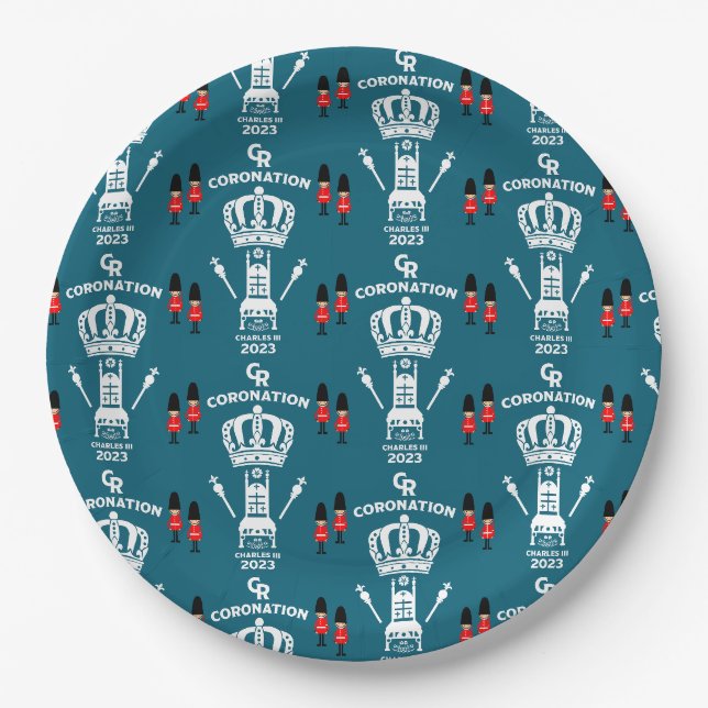 King Charles III Coronation Street Party Paper Plate (Front)