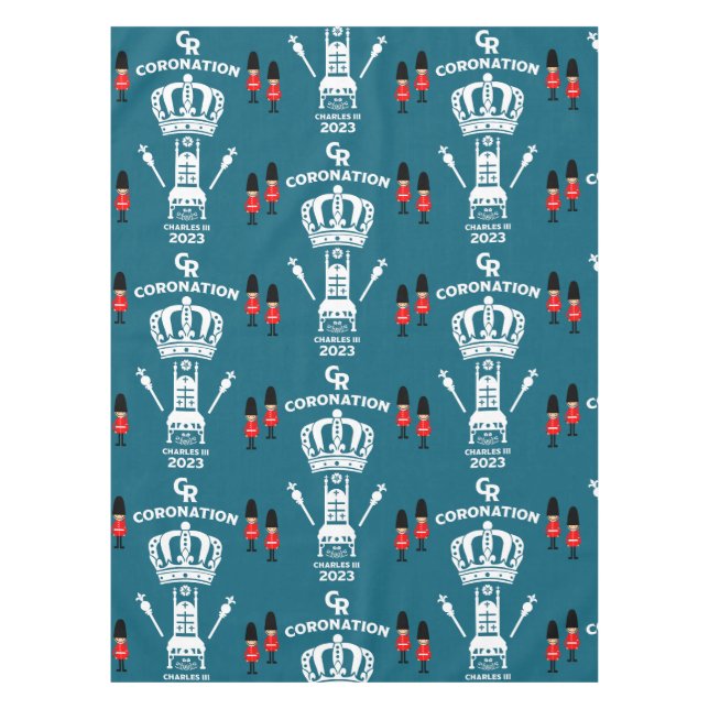 King Charles III Coronation Street Party Tablecloth (Front)