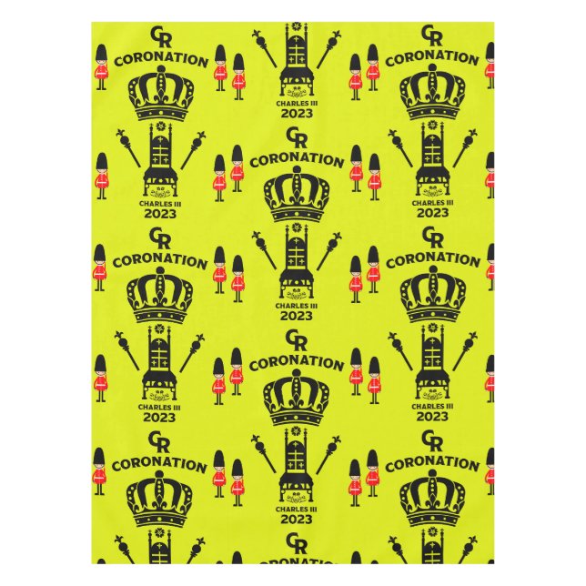 King Charles III Coronation Street Party Tablecloth (Front)