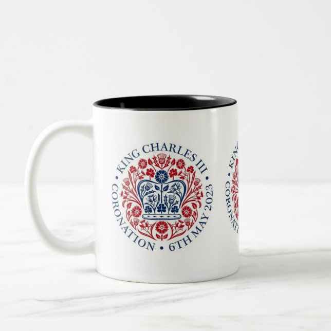 King Charles III Coronation  Two-Tone Coffee Mug (Left)