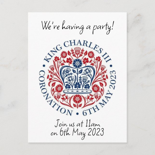 King Charles III Editable Commemorative Postcard (Front)