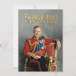 King Charles III Photo Enlargement Thank You Card