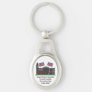 King Charles III & Queen Consort Coronation   Keychain
