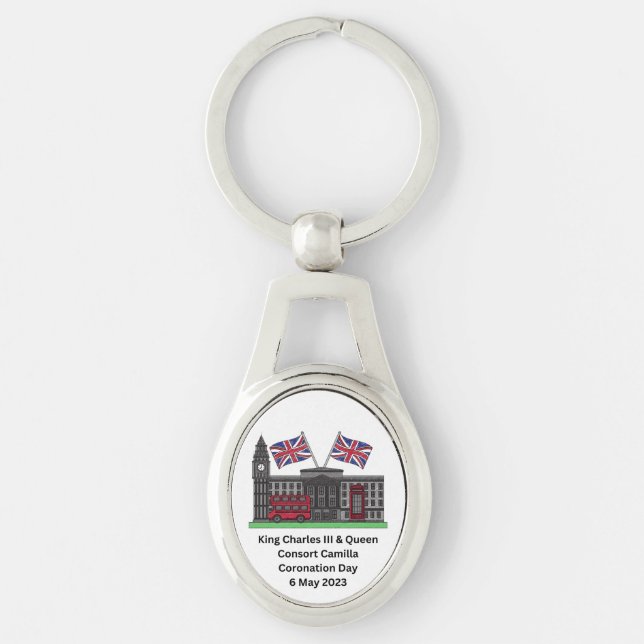 King Charles III & Queen Consort Coronation   Keychain (Front)