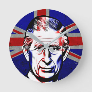 King Charles III Round Clock