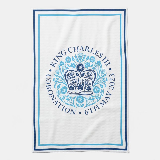 King Charles III Royal Coronation Souvenir Kitchen Towel (Vertical)
