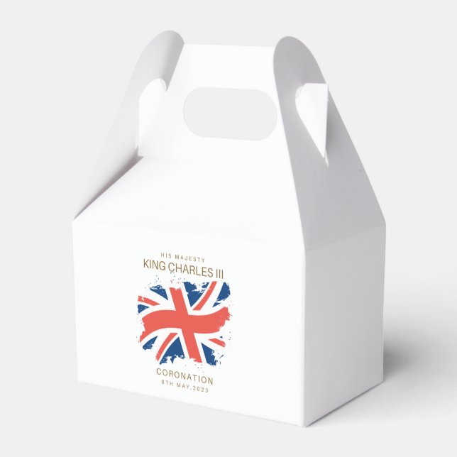 King Charles III Union Jack Flag Favor Box (Front Side)