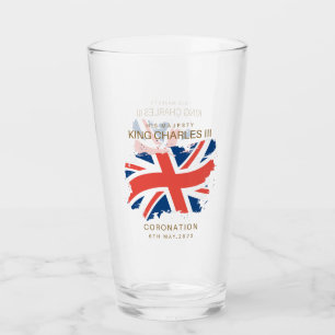 King Charles III Union Jack Flag Glass
