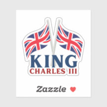 King Charles III, Union Jack Flags Sticker