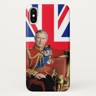 King Charles III with British flag Case-Mate iPhone Case