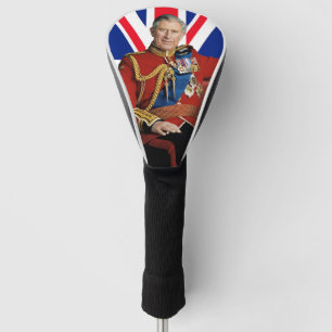 King Charles III with British flag Golf Head Cover