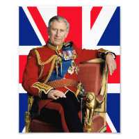 King Charles III with British flag