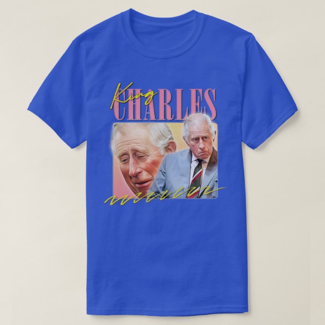 King Charles Retro Aesthetic Fan Design 4 T-Shirt (Design Front)