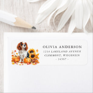 King Charles Spaniel Autumn Return Address
