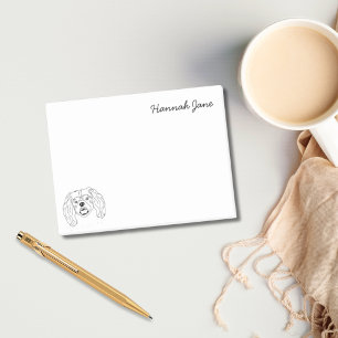 King Charles Spaniel Black & White Personalized Post-it Notes