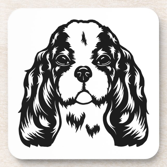 King Charles Spaniel Dog Beverage Coaster (Front)