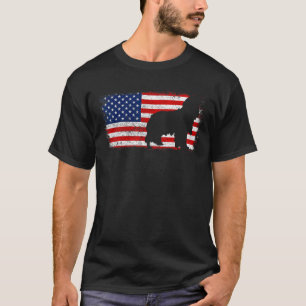 King Charles Spaniel Patriotic  American Flag Vint T-Shirt