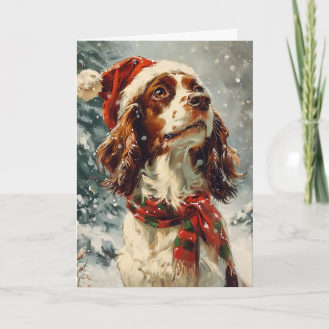 King Charles Spaniel personalized Christmas  Holiday Card (Front)