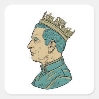 King Charles Square Sticker