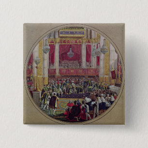King Charles X  receiving the Knights 2 Inch Square Button