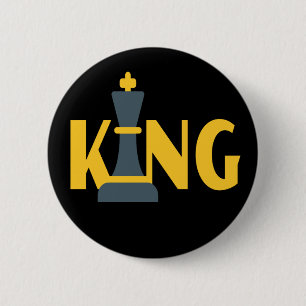 King Chess Player 2 Inch Round Button