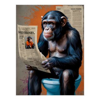 King Chimpanzee in Vibrant Pop Art Style" – Abstra Poster