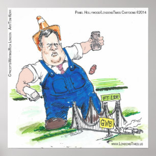 King Christie Funny Political Cartoon Poster