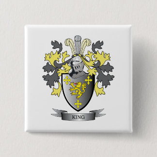 King Coat of Arms 2 Inch Square Button