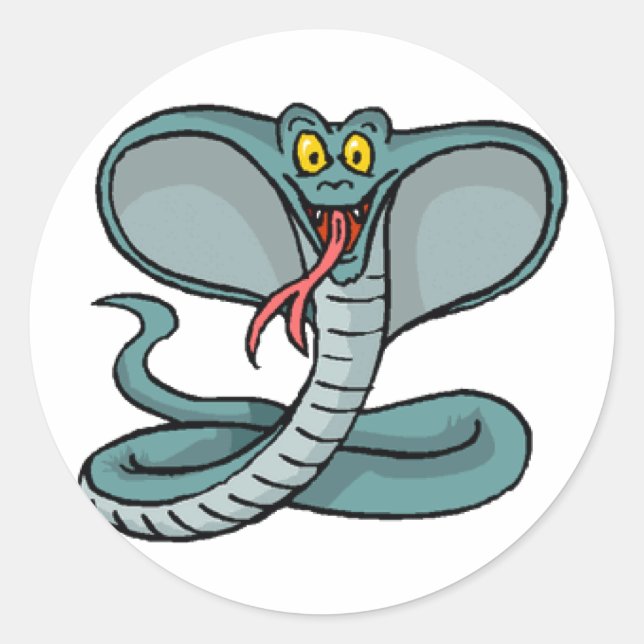 King Cobra Classic Round Sticker (Front)