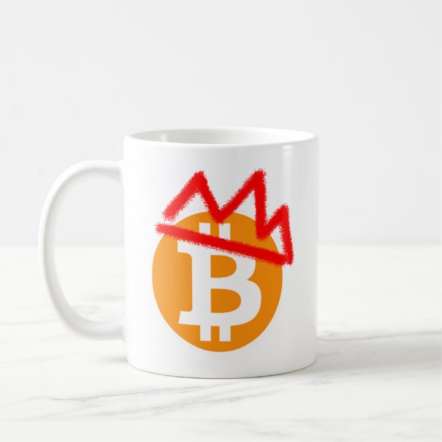 KING COIN _Bitcoin_Red Graffiti Crown Mug (Gauche)