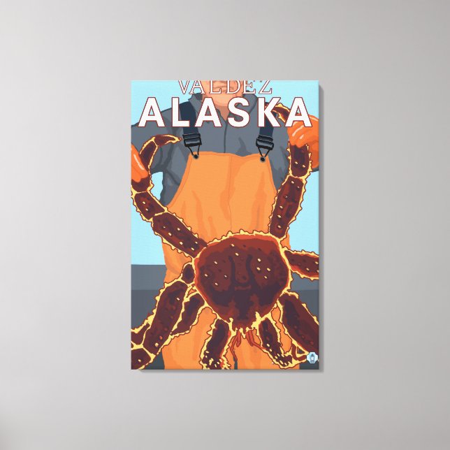 King Crab Fisherman - Valdez, Alaska Canvas Print (Front)