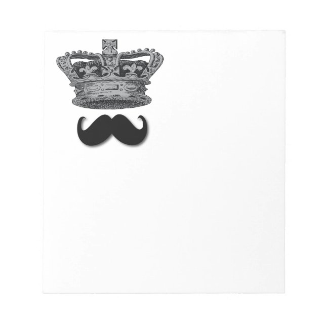King Crown and Moustache Notepad (Front)