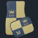 King Crown Pickleball 3D Monogram    Car Mat<br><div class="desc">You'll be a winner with this special set of car mats -- truly makes him the king of the court -- Blue and Gold, with a crown of course, and a 2-tone 3D Monogram. Would also make a wonderful gift for the pickleball enthusiastic. Any design questions, just send an email...</div>