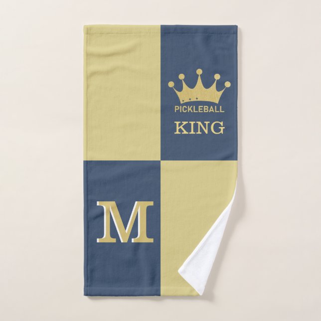King Crown Pickleball 3D Monogram    Hand Towel (Hand Towel)