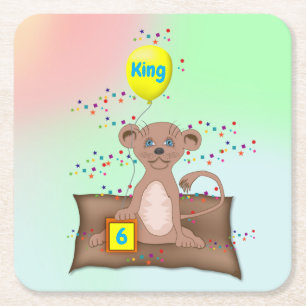 King Cub Square Paper Coaster