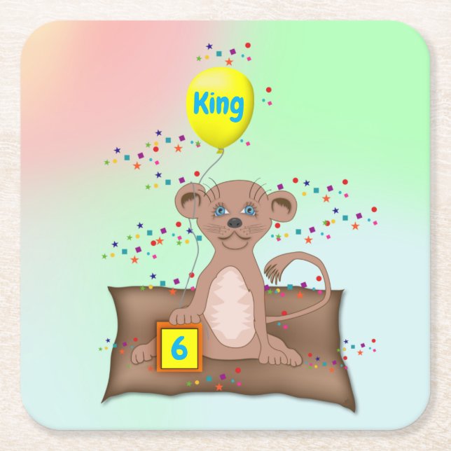 King Cub   Square Paper Coaster (Front)