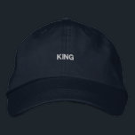 KING custom name printed premium quality cotton Embroidered Hat<br><div class="desc">Make a statement with this navy "King" cap, offering premium quality and a customizable fit.</div>