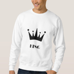 KING Custom Text Black Colour Crown Men's Basic Sweatshirt