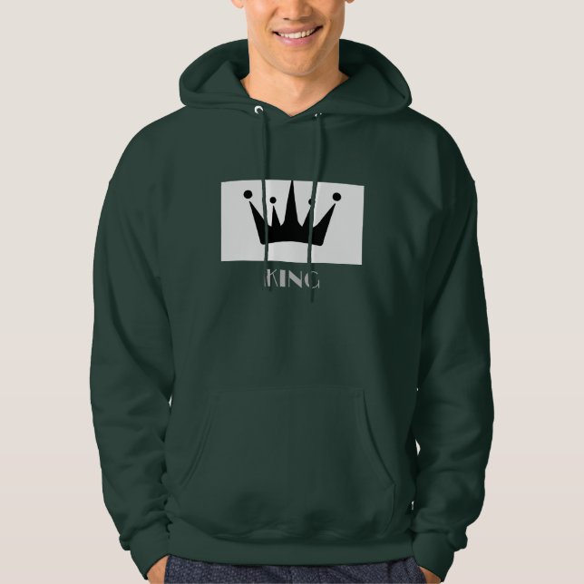 King Custom Text Crown Image Deep Forest Hoodie  (Front)