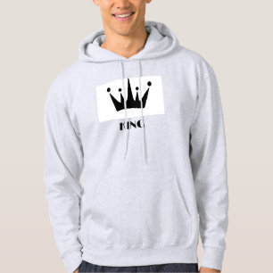 King Custom Text Crown Image Hoodie Ash Sweatshirt