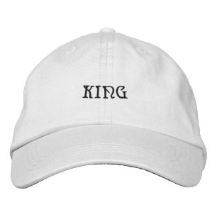 KING Custom Text Name Printed Astra Font White-Hat Embroidered Hat